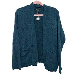 Eileen fisher teal blue cotton cashmere blend cardigan nwot size small